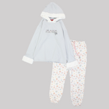 Floral Life Long-Sleeved Fleeced Hooded Pajama - Ourkids - Junior