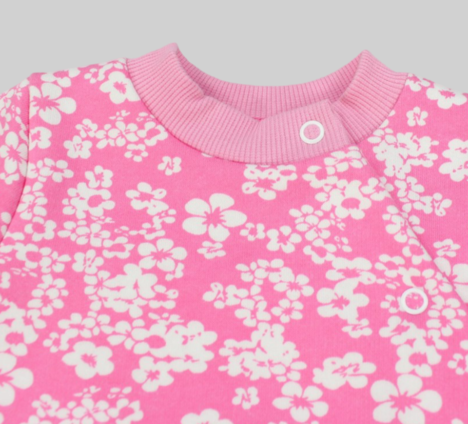 Floral Long-Sleeved Baby Footie - Ourkids - Al Sayad