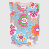 Floral Ruffled Shoulders Romper - Ourkids - Mini Me