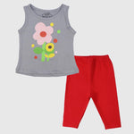 Flowers Sleeveless Pajama - Ourkids - Rosso