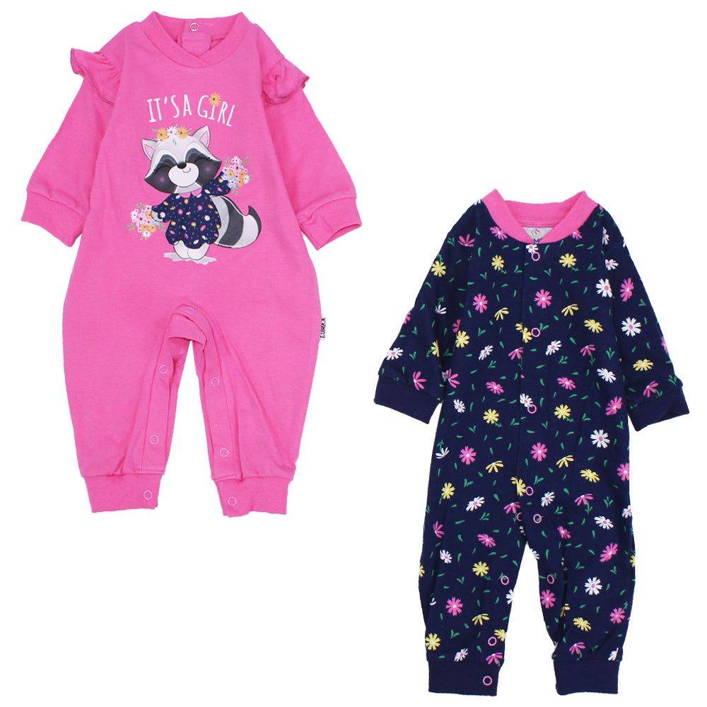 Flowery Footless Onesie (Pack Of 2) - Ourkids - Lumex