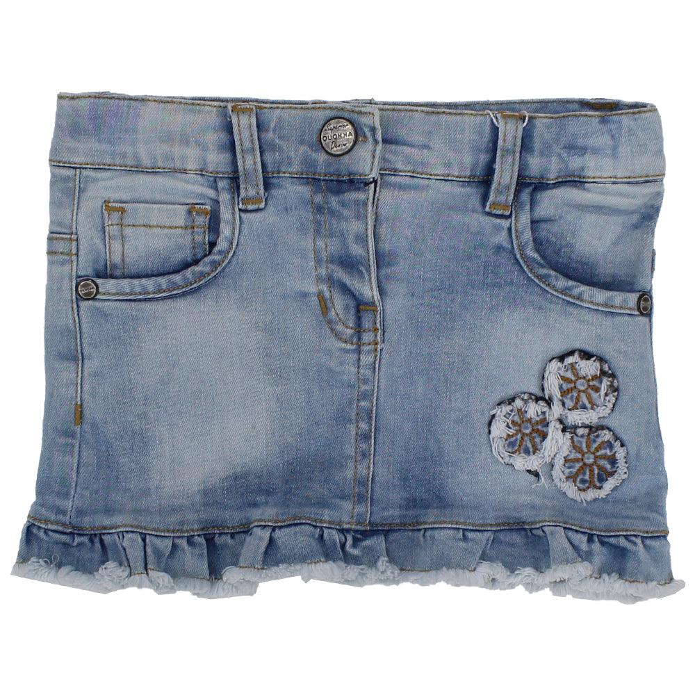 Flowery Jean Skirt - Ourkids - Quokka