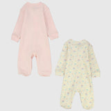 Flowery Long-Sleeved Baby Footie (Pack Of 2) - Ourkids - Al Sayad