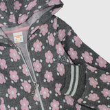 Flowery Long-Sleeved Zip-Up Hoodie - Ourkids - Quokka