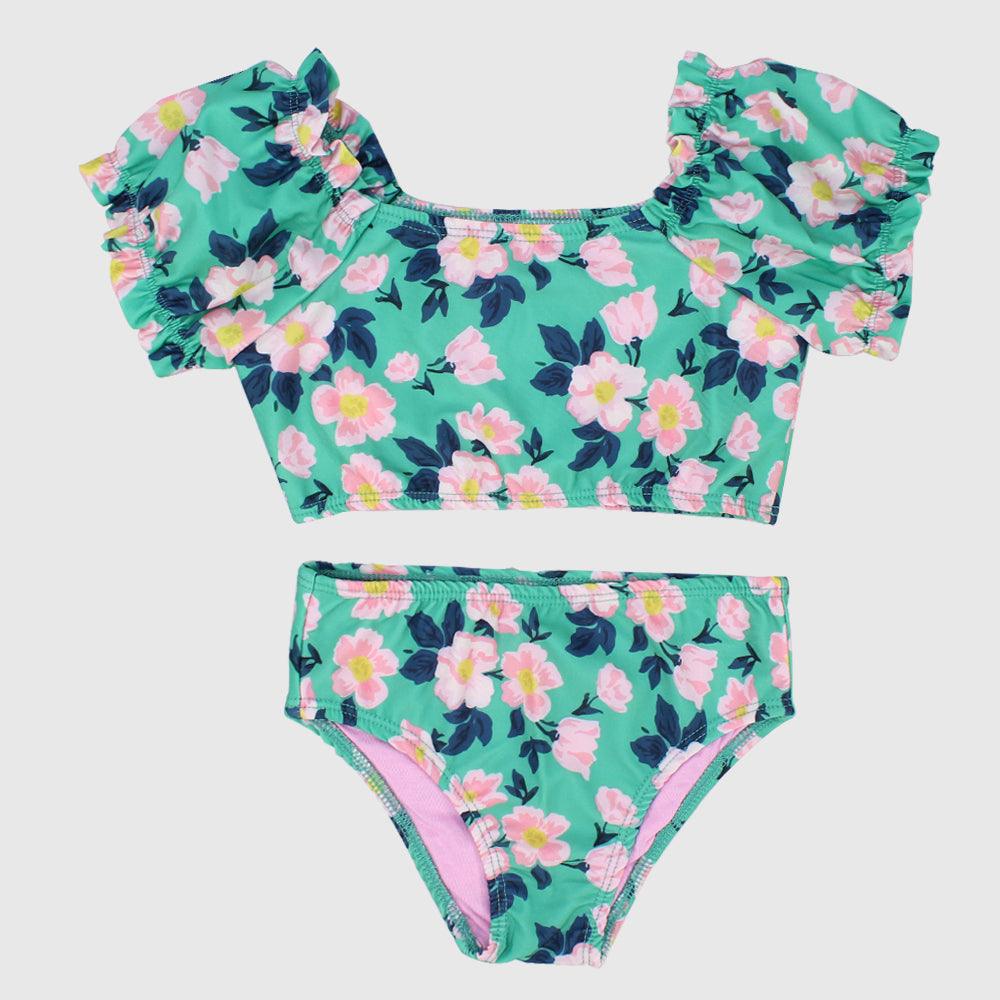 Flowery Short-Sleeved Bikini - Ourkids - Global