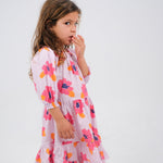 Flowery Short-Sleeved Dress - Ourkids - Playmore