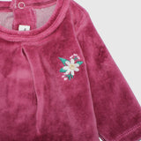 Flowery Velvet Baby Footie - Ourkids - Ourkids