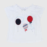 Flying Balloons White T-shirt - Ourkids - Pompelo