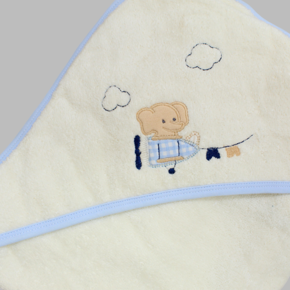 Flying Elephant Baby Hooded Towel - Ourkids - Bumber