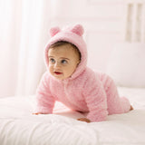 Footless Teddy fleeced Hooded Onesie - Ourkids - Ourkids