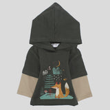 Foxy Long-Sleeved Hooded T-shirt - Ourkids - Playmore