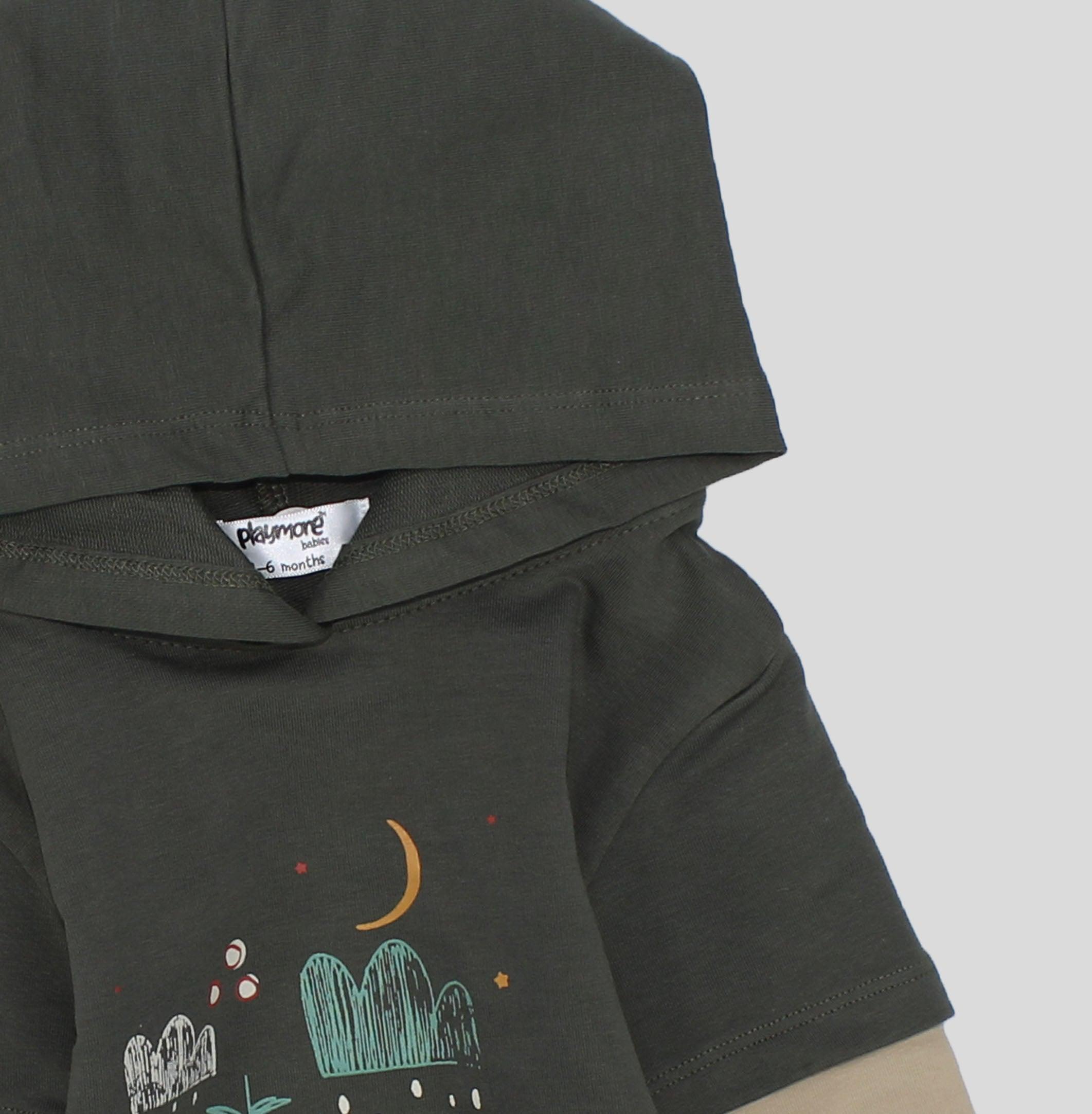 Foxy Long-Sleeved Hooded T-shirt - Ourkids - Playmore