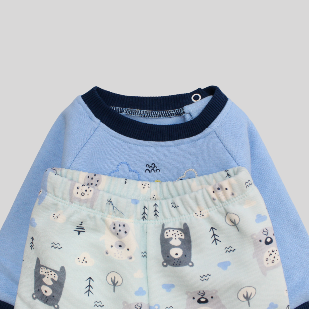 Friendly Bears Long-Sleeved Fleeced Pajama - Ourkids - Al Sayad