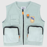 Front Zipper Gabardine Vest - Ourkids - Pompelo