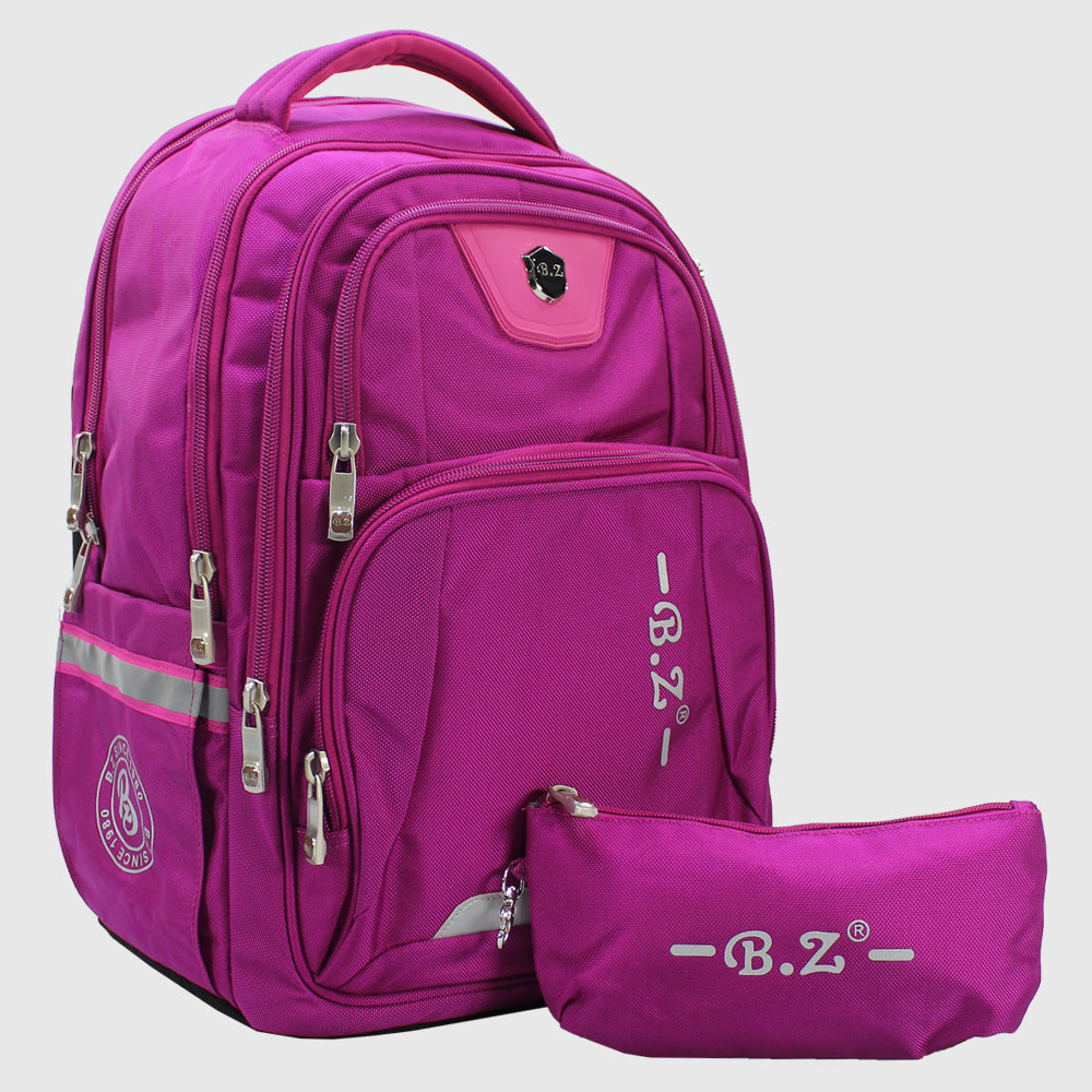 Fuchsia 18 Inches Backpack + Pencil Case - Ourkids - B.Z.