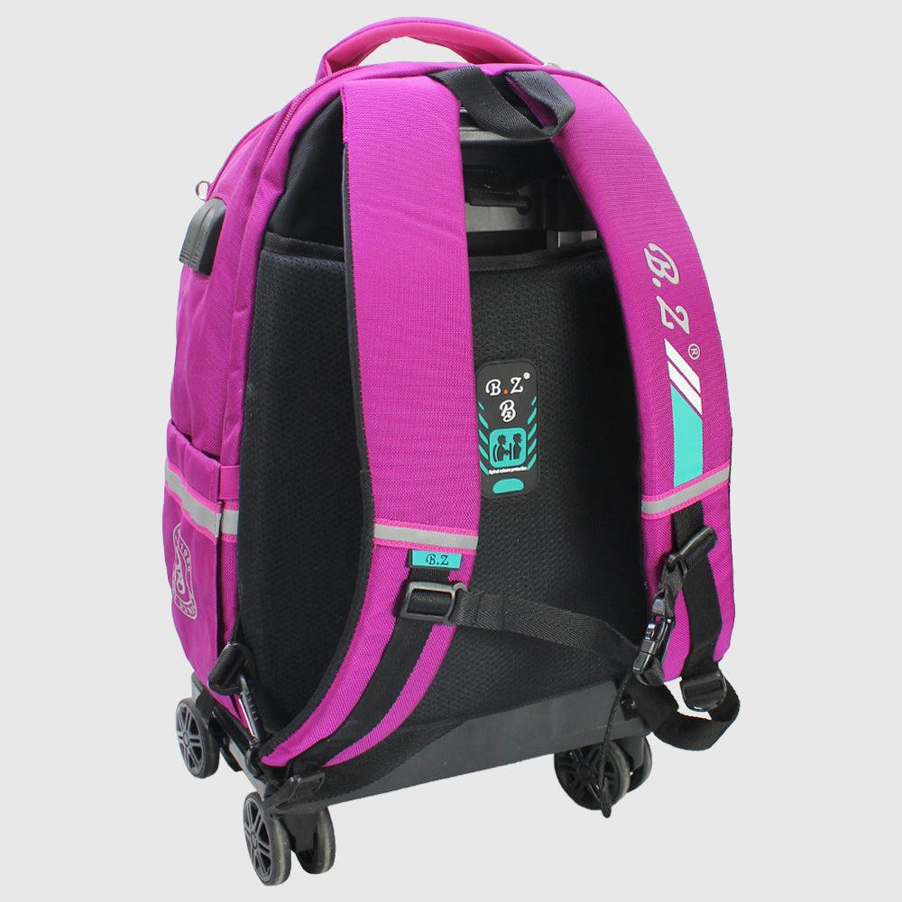 Fuchsia 18 Inches Trolley Backpack + Pencil Case - Ourkids - B.Z.