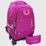 Fuchsia 18 Inches Trolley Backpack + Pencil Case - Ourkids - B.Z.