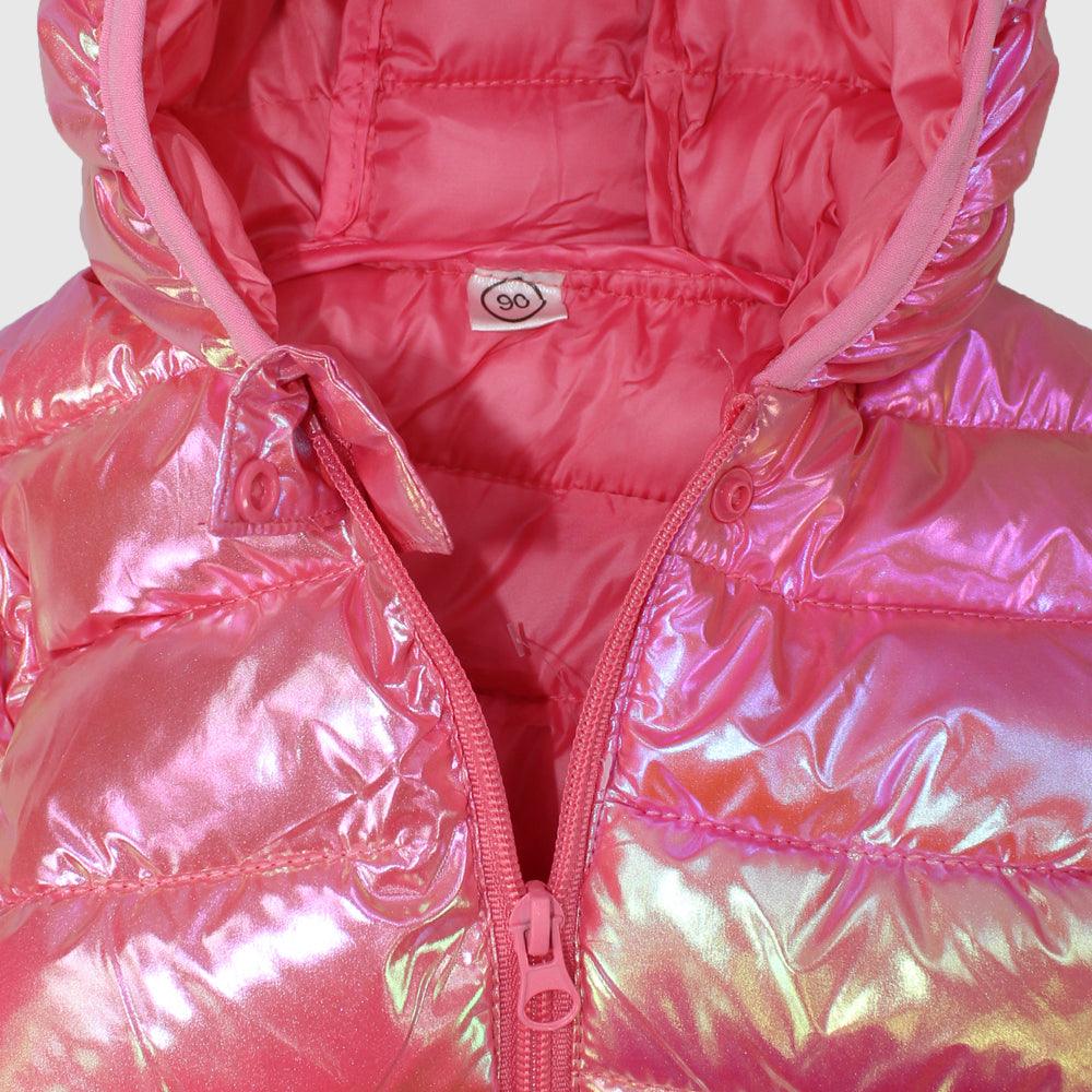 Fuchsia Long-Sleeved Waterproof Hooded Jacket - Ourkids - Mini Me