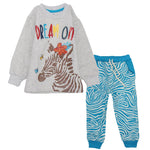 Fun Zebra Long-Sleeved Fleeced Pajama - Ourkids - JOKY