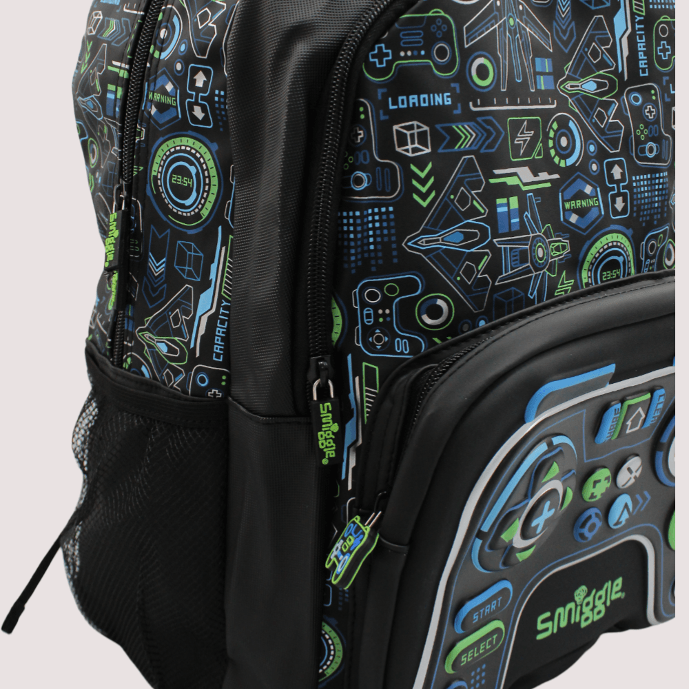 Gaming Black 17 Inches Backpack - Ourkids - Smiggle