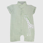 Giraffe Short-Sleeved Romper - Ourkids - Berceau