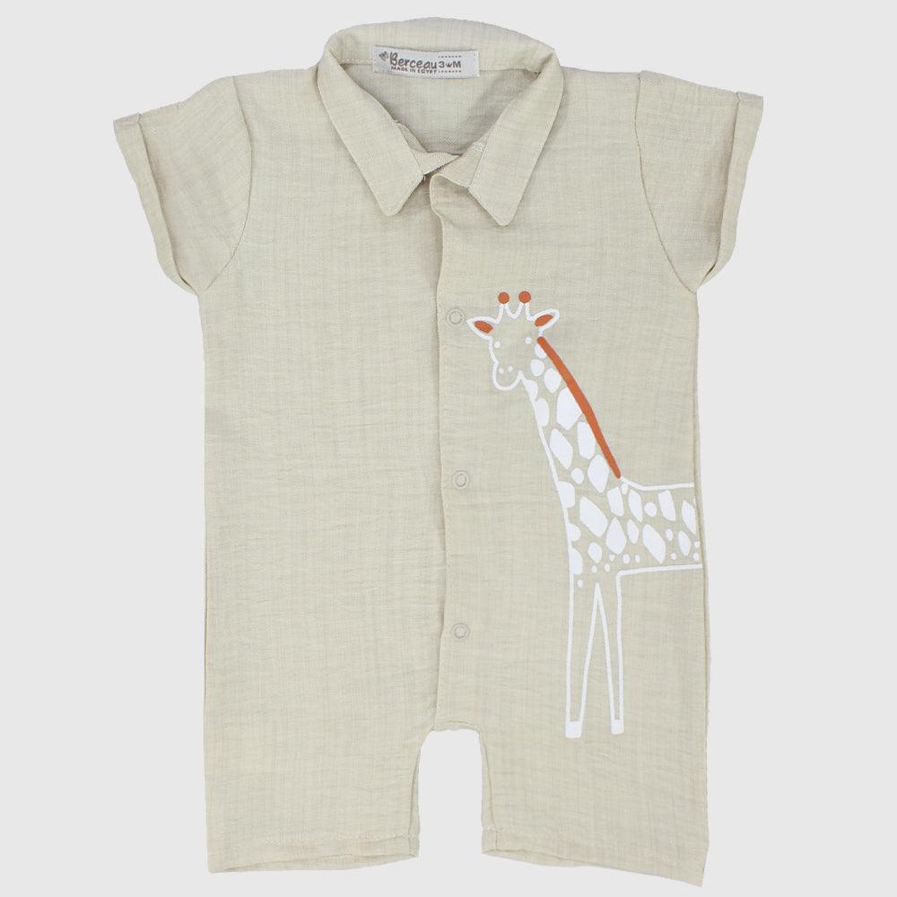 Giraffe Short-Sleeved Romper - Ourkids - Berceau