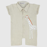 Giraffe Short-Sleeved Romper - Ourkids - Berceau