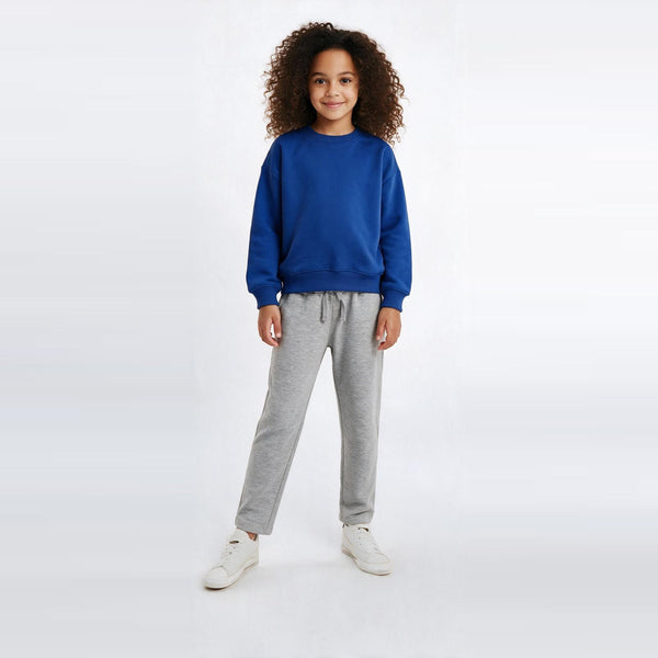 Unisex Cotton Milton Sweatpants – Light Grey — on model 2
