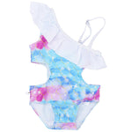 Girl's One-Piece Ruffle Neck Swimsuit - Ourkids - Global