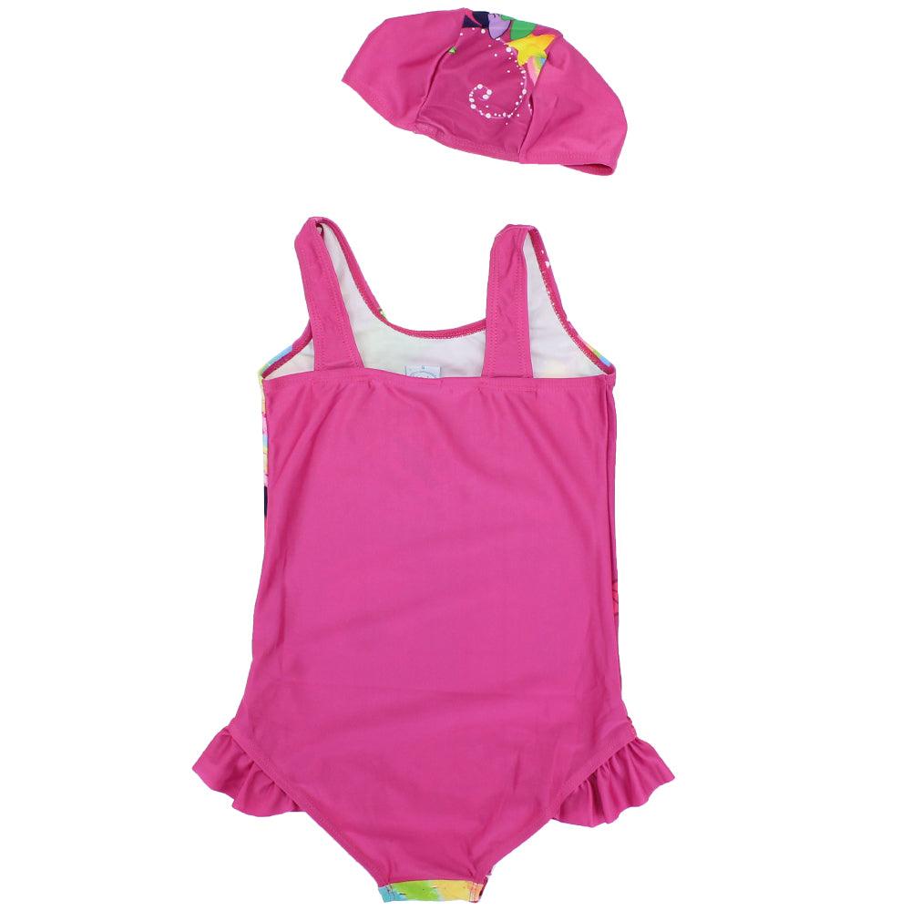 Girl's One-Piece Swimsuit + Cap - Ourkids - Cherries