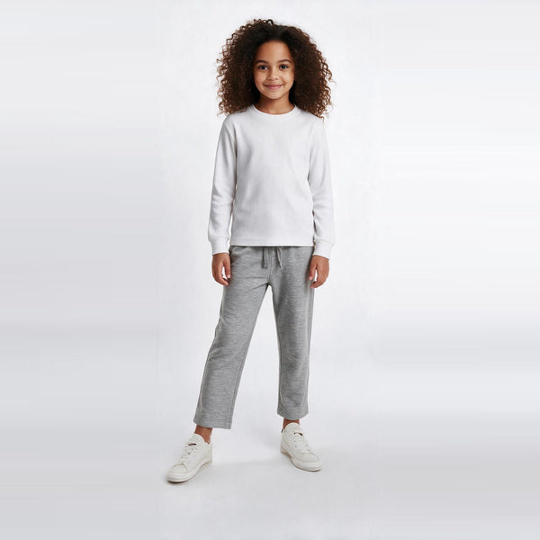Long-Sleeve Ribbed Cotton Thermal Top – White (Pack of 2) — on model 2