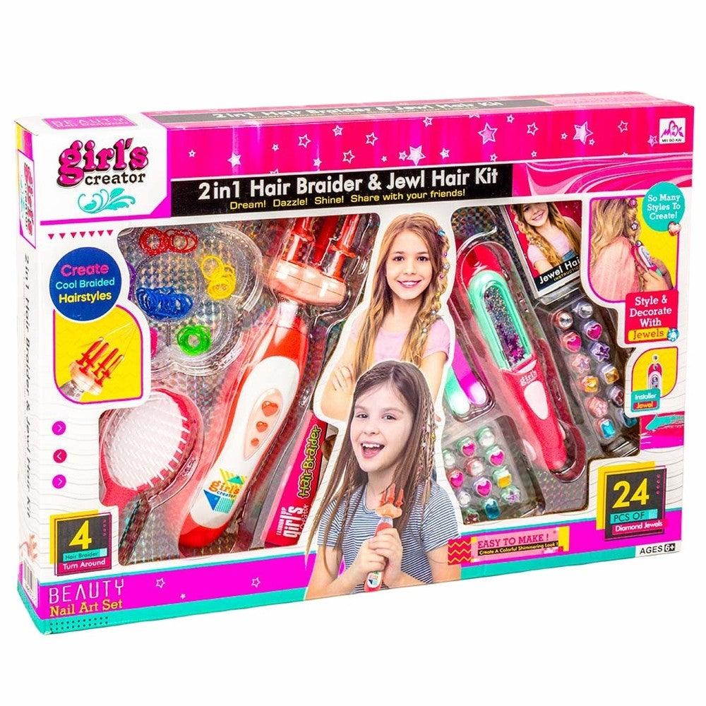 Girls Creator 2 in 1 Hair Braider and Jewl Hair Kit - Ourkids - OKO