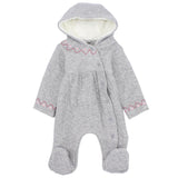 Girly Long-Sleeved Hooded Baby Footie - Ourkids - Junior