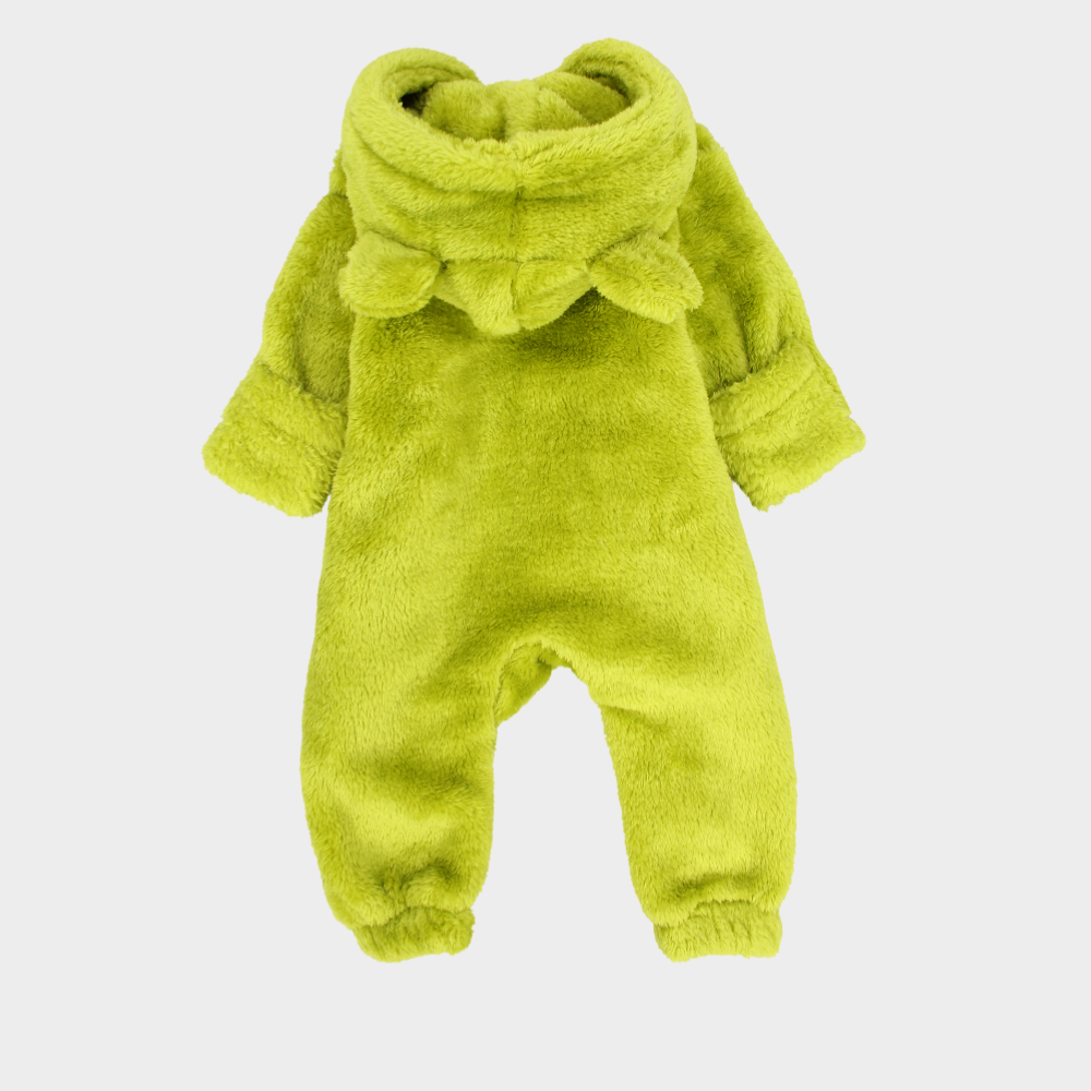 Green Teddy Fleeced Hooded Onesie - Ourkids - Ourkids