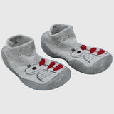 GREY GRIPPER SLIPPER WINTER THICK COTTON BABY SOCKS - Ourkids - Bella Bambino