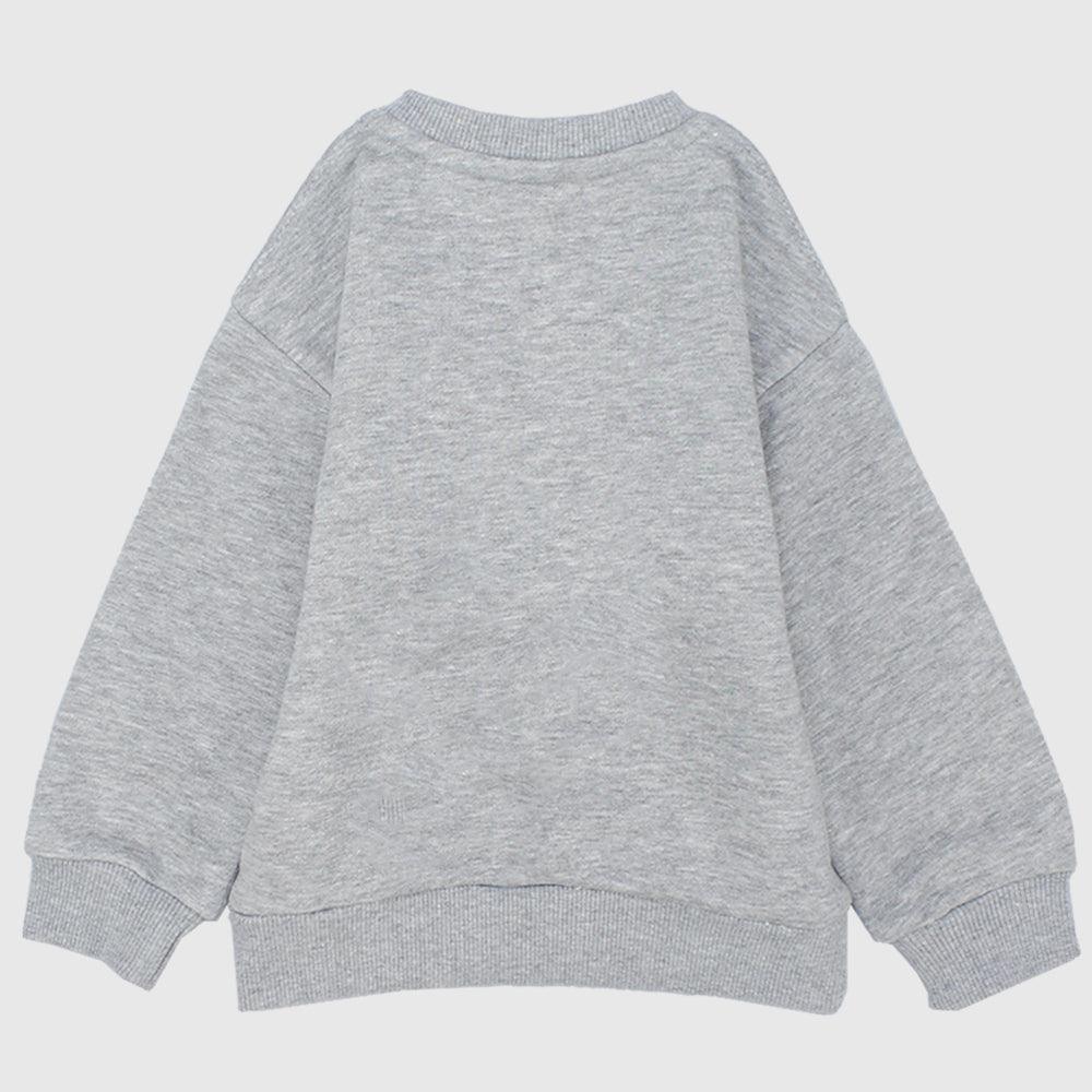 Grey Long-Sleeved Fleeced Sweatshirt - Ourkids - Ourkids