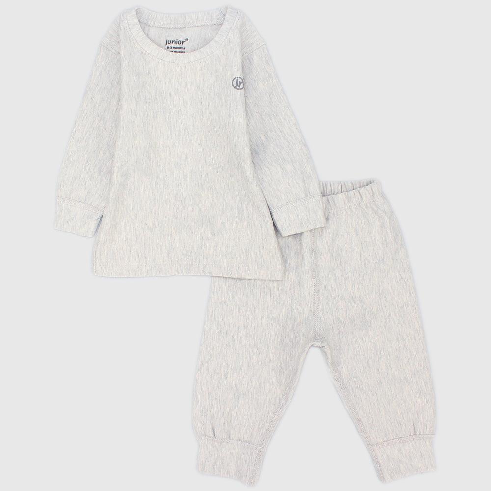 Grey Long-Sleeved Thermal Underwear Set - Ourkids - Junior