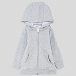 Grey Long-Sleeved Zip-Up Hoodie - Ourkids - Ourkids