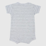 Grey Striped Short-Sleeved Romper - Ourkids - Baby Land