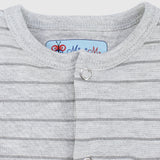 Grey Striped Short-Sleeved Romper - Ourkids - Baby Land