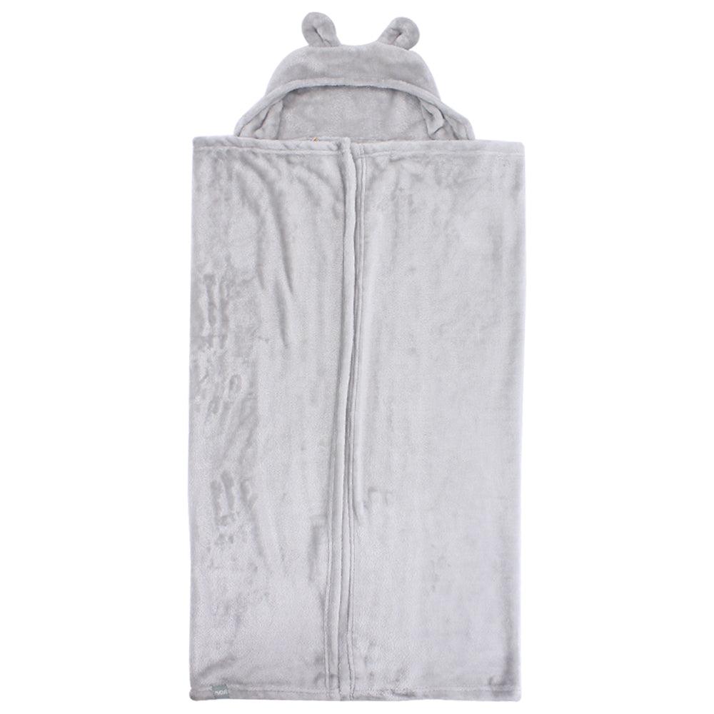 Grey Velvet Baby Blanket With A Hoodie - Ourkids - Ourkids