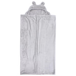 Grey Velvet Baby Blanket With A Hoodie - Ourkids - Ourkids