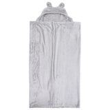 Grey Velvet Baby Blanket With A Hoodie - Ourkids - Ourkids