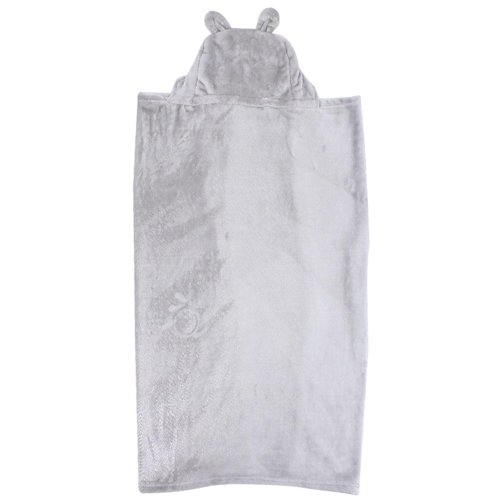 Grey Velvet Baby Blanket With A Hoodie - Ourkids - Ourkids
