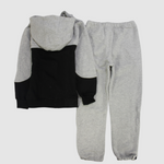 Grey/Black Long-Sleeved Fleeced Hooded Pajama - Ourkids - Junior