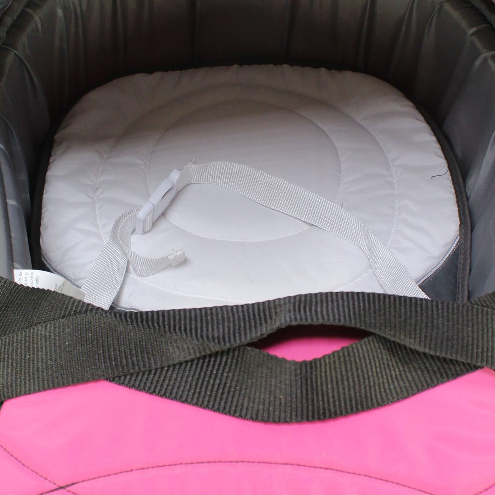 Grey/Fuchsia Petit Bebe Smart Space Carry Cot - Ourkids - Petit Bebe