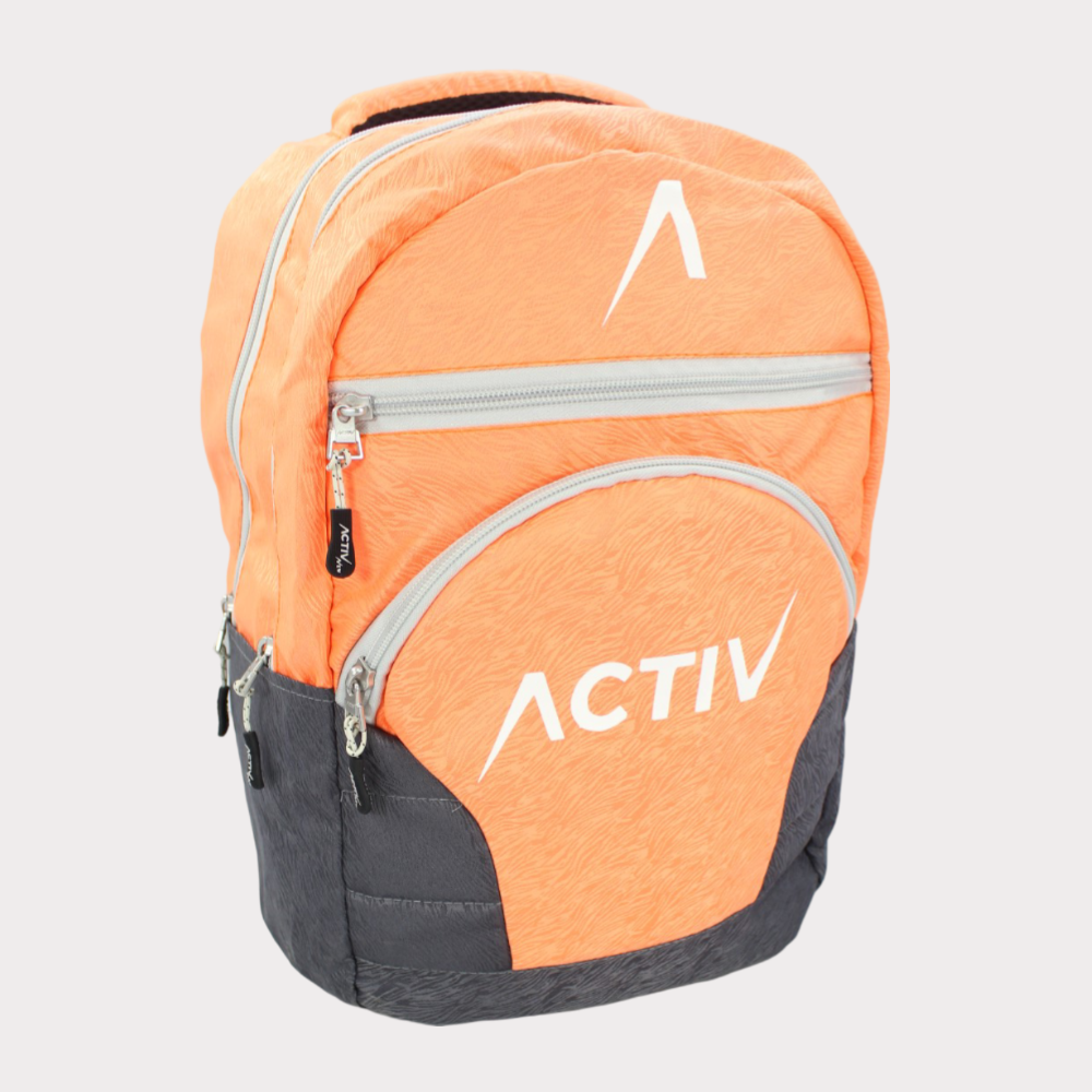 Grey/Orange Laptop Backpack - Ourkids - Activ