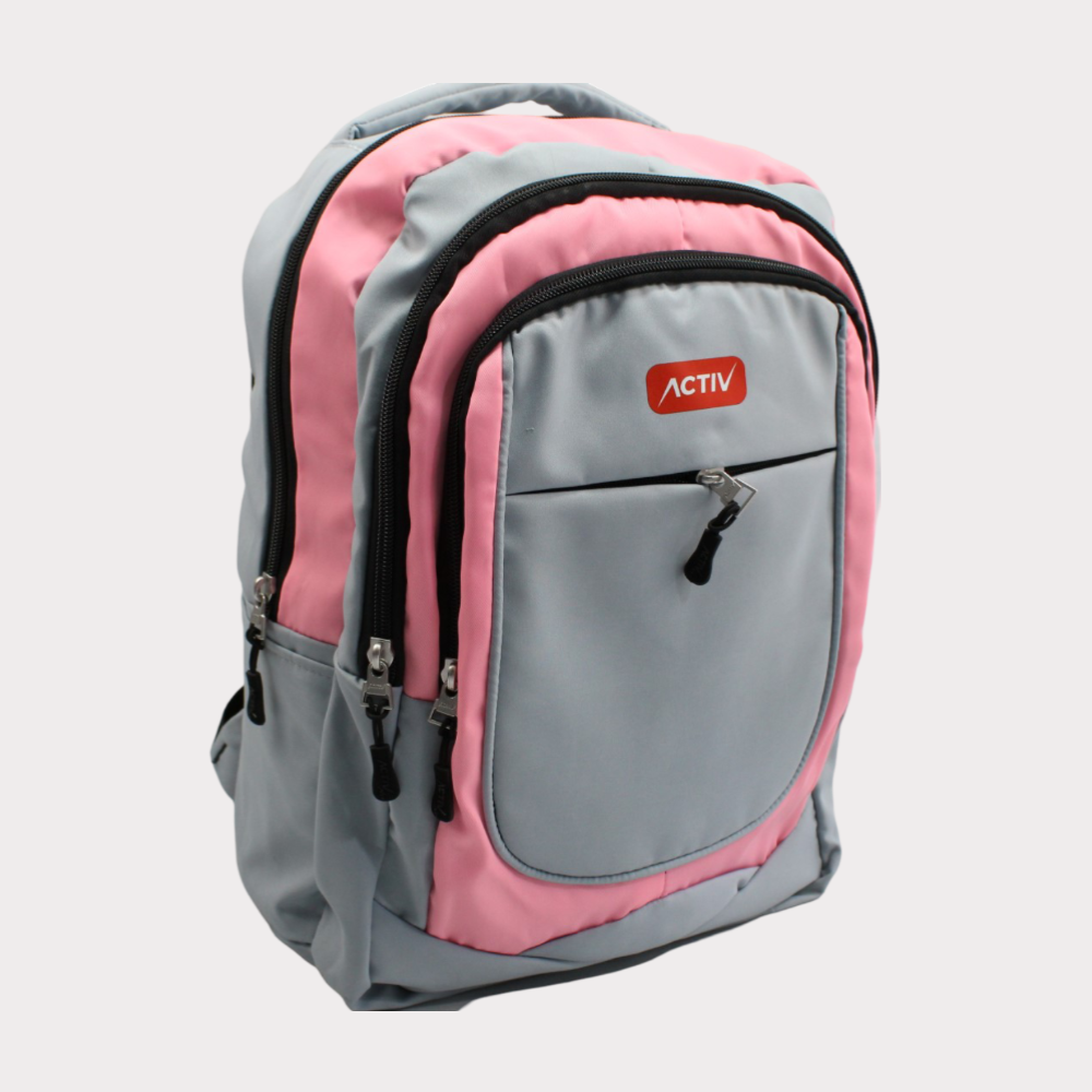 Grey/Pink Laptop Backpack - Ourkids - Activ