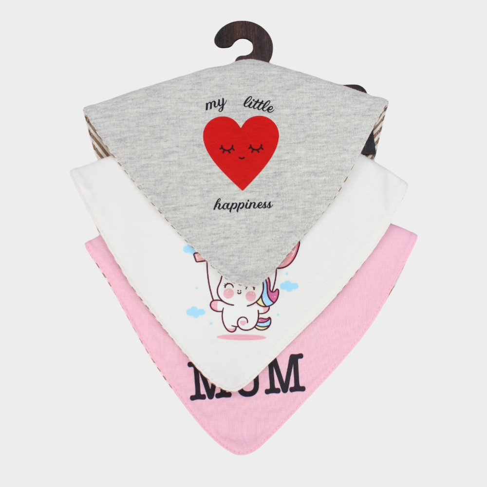 Happiness Bib (Pack Of 3) - Ourkids - Cherries