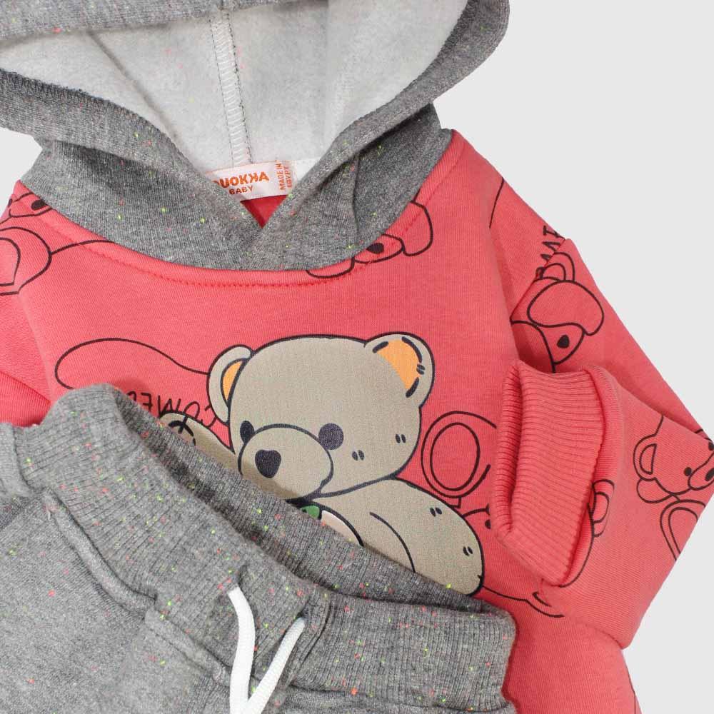 Happy Bear 2-Piece Hooded Outfit Set - Ourkids - Quokka